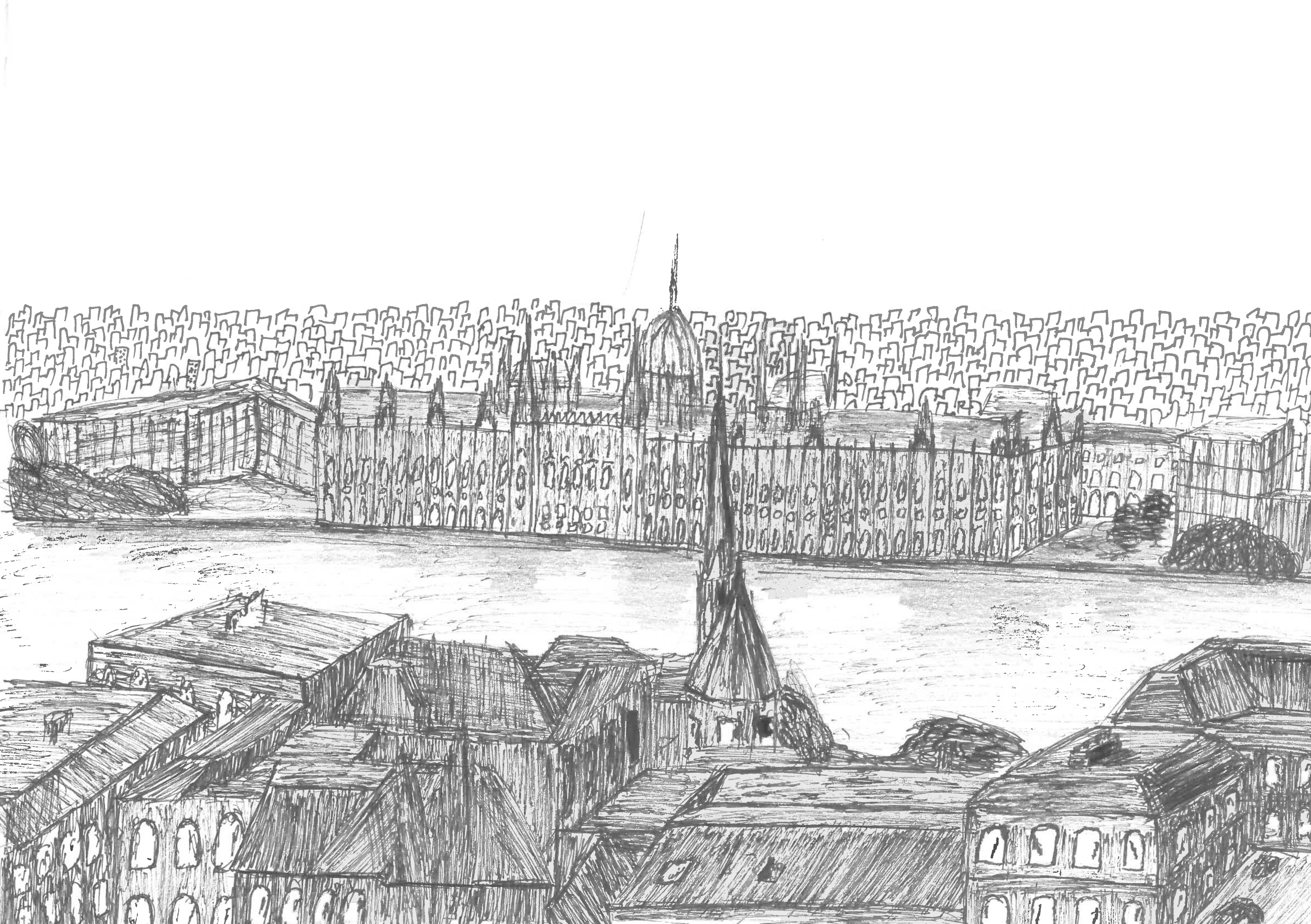 Drawing of Budapest